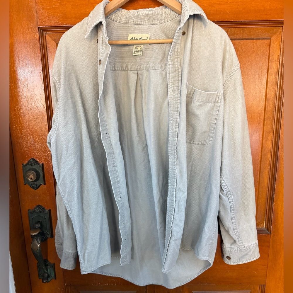 Eddie Bauer Gray Corduroy Shirt